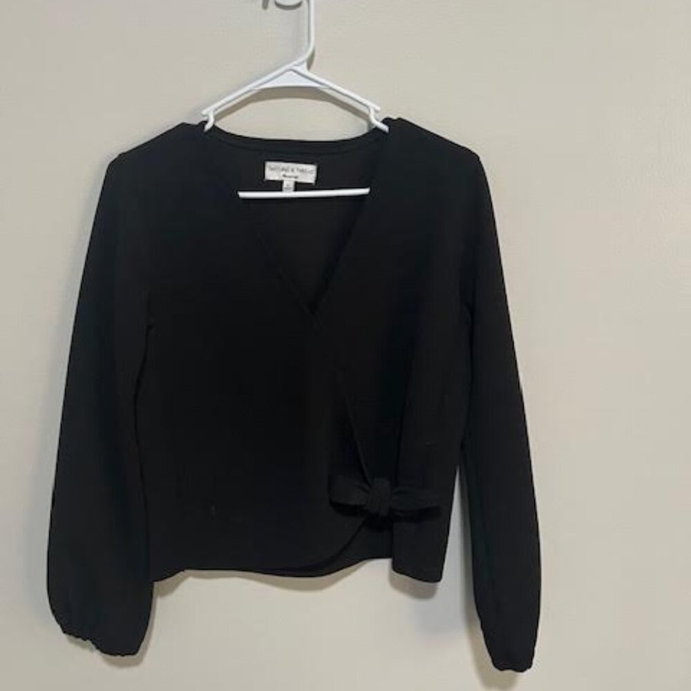 Madewell Black Wrap Blouse